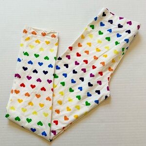 Primary Colorful Heart Print Kids Leggings